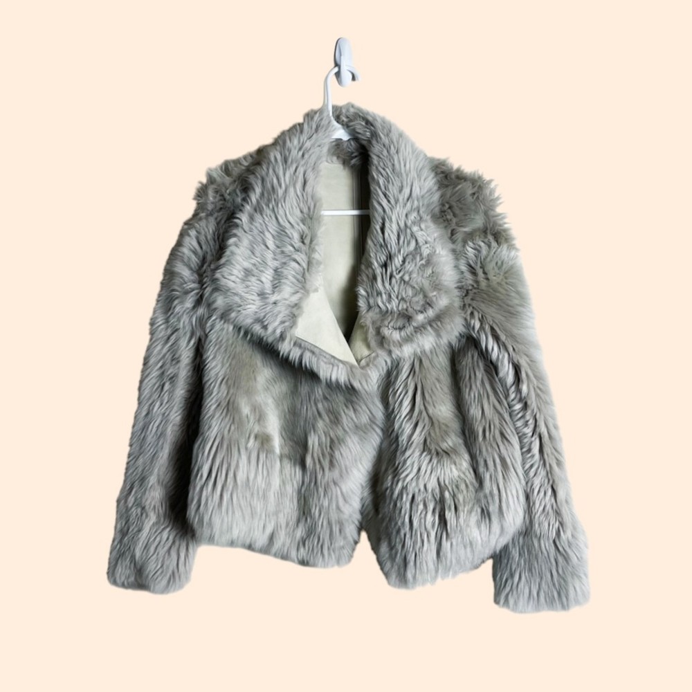 Yves Salomon Fur Lamb Leather Reversible Coat